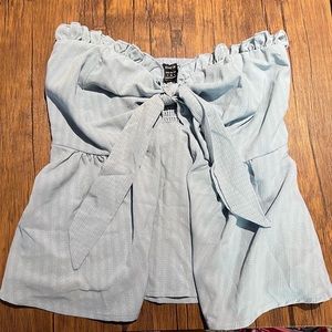 Knot Bust Frill Trim Top